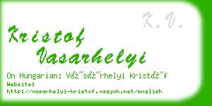 kristof vasarhelyi business card